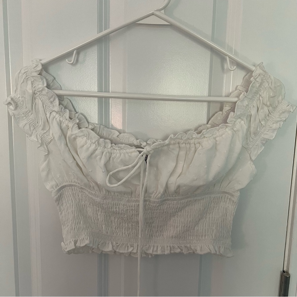 Princess Polly White Cropped Top